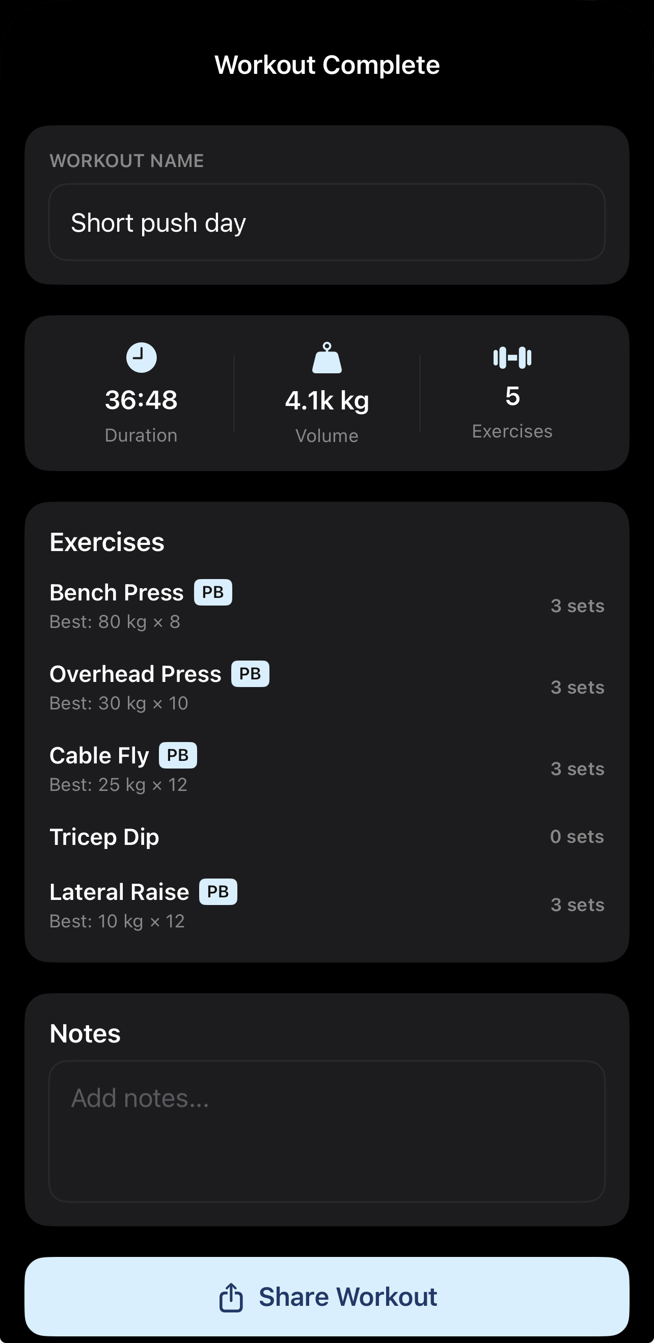 Start a workout